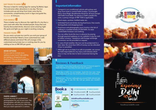 BROCHURE Food Tour In Delhi – Side 1